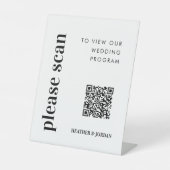 QR Code Digital Wedding Program Sign Sockelschild (Vorderseite)