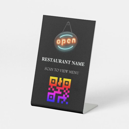 QR Code Digitales Menü für Restaurants Sockelschild (Vorderseite)