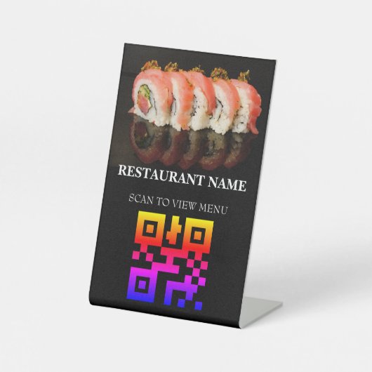 QR Code Digitales Menü für Restaurants Sockelschild (Vorderseite)