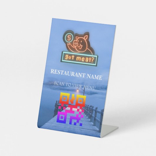 QR Code Digitales Menü für Restaurants Sockelschild (Vorderseite)