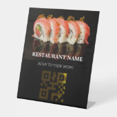QR Code Digitales Menü für Restaurants Sockelschild (Vorderseite)