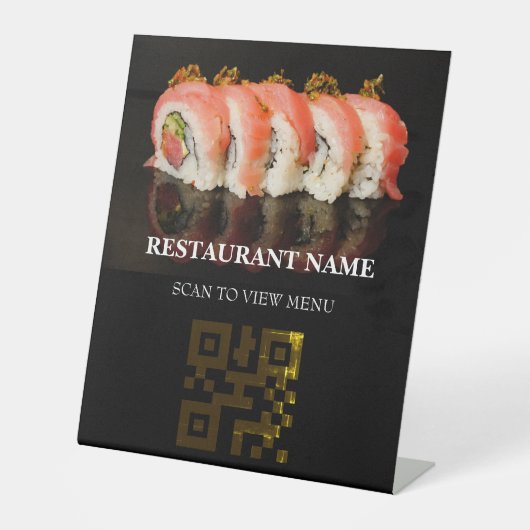 QR Code Digitales Menü für Restaurants Sockelschild (Vorderseite)