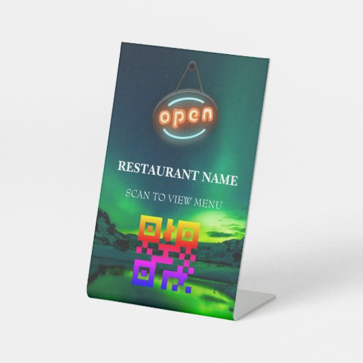 QR Code Digitales Menü für Restaurants Sockelschild (Vorderseite)