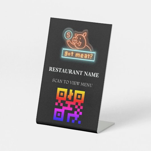 QR Code Digitales Menü für Restaurants Sockelschild (Vorderseite)