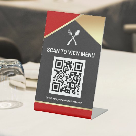 QR-Code-Digitalmenü für Restaurants Tischschild Sockelschild