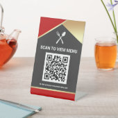 QR-Code-Digitalmenü für Restaurants Tischschild Sockelschild (In SItu)
