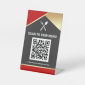 QR-Code-Digitalmenü für Restaurants Tischschild Sockelschild (Vorderseite)