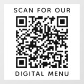 QR-Code-Digitalmenü Restaurant Café Geschäft Fensteraufkleber (Blatt)