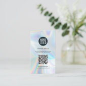 QR-Code-DIY und Firmenlogo - Holografie Visitenkarte (Stehend Vorderseite)