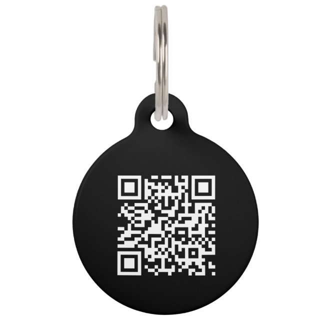 QR-Code | Dog Cat Modern BlackScan Me, wenn verlor Haustiermarke (Vorderseite)