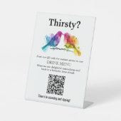 🌈 QR-Code Drink Menü Rainbow Lovebirds Collection Sockelschild (Vorderseite)