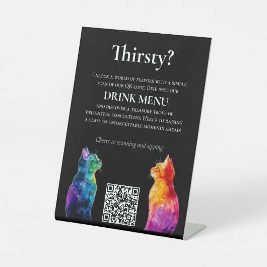 🌈 QR Code Drink Purrfectly Yours: A Rainbow Love  Sockelschild (Vorderseite)