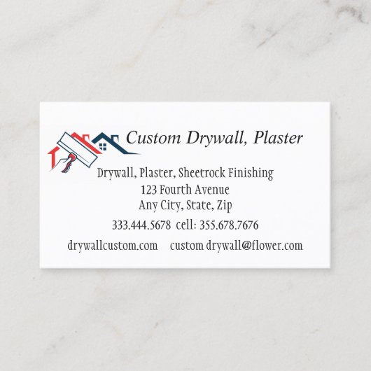 QR Code Drywall, Plaster, Sheetrock Finishing  Visitenkarte (Vorderseite)