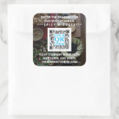 QR Code Dunkle Foto Cool Einfache Promo Quadratischer Aufkleber (Tasche)