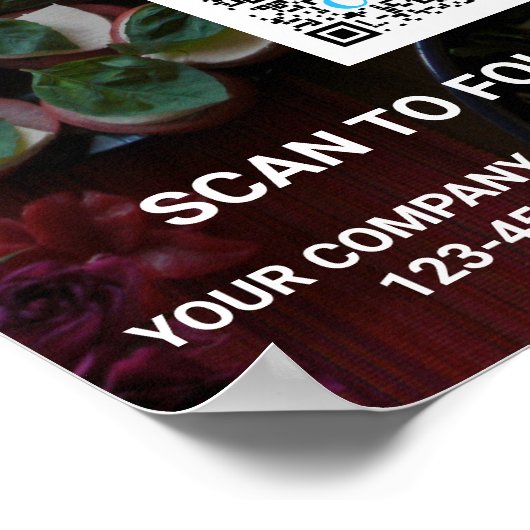 QR Code Dunkle Foto Coole Messe Promo Poster (Ecke)