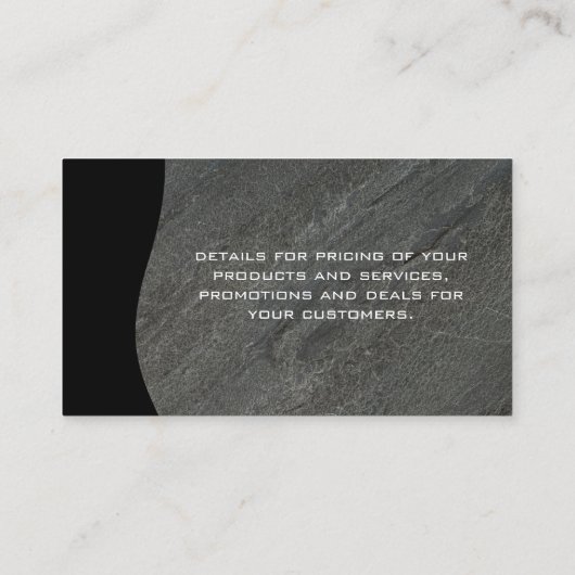 QR-Code / Dunkler grauer Rock Visitenkarte (Rückseite)