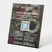 QR Code Dunkles Foto Cooler Einzelhandel Willkomme Sockelschild (Vorderseite)