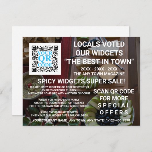 QR Code Dunkles Foto - Kundenspezifische Werbung Postkarte (Vorne/Hinten)