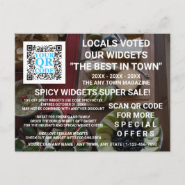QR Code Dunkles Foto - Kundenspezifische Werbung Postkarte