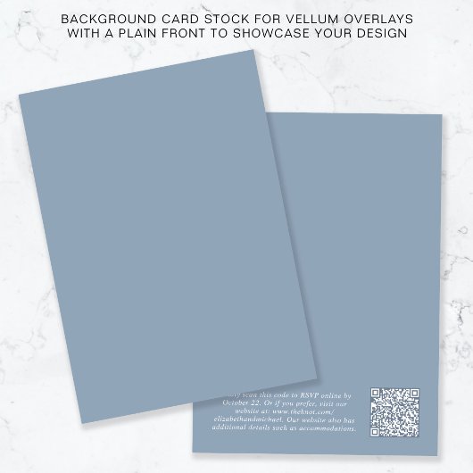 QR Code Dusty Blue Background for Vellum Overlay Einladung