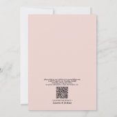 QR Code Dusty Blue Blush Rustic Wood Lace Wedding Einladung (Rückseite)