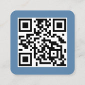 QR Code Dusty Blue Folgen Sie der Prüfung, um mit Quadratische Visitenkarte (Rückseite)