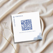 QR Code Dusty Blue Gold Wedding Website RSVP Cards Quadratische Visitenkarte