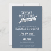 QR Code Dusty Blue Modern Fun Whimsical Wedding Einladung (Vorderseite)