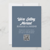 QR Code Dusty Blue Modern Fun Whimsical Wedding Einladung (Rückseite)