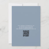 QR Code Dusty Blue Typografy Wedding Einladung (Rückseite)