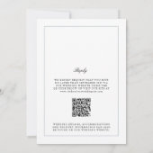 QR Code Dusty Blue Wappen Monogram Wedding Einladung (Rückseite)