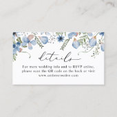 QR Code Dusty Blue Wedding Details Enclosure Card Visitenkarte (Vorderseite)