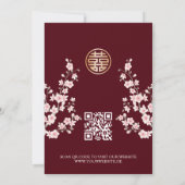 QR Code Dusty Pink Cherry Blossom Chinesische Hoch Einladung (Rückseite)