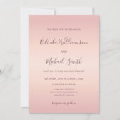 QR-Code | Dusty Pink Simple Elegant Script Wedding Einladung (Vorderseite)