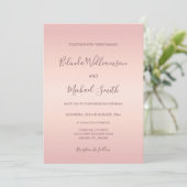 QR-Code | Dusty Pink Simple Elegant Script Wedding Einladung (Stehend Vorderseite)