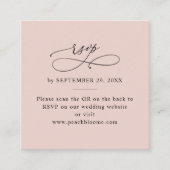QR Code Dusty Rose Pink Wedding Online RSVP Cards Quadratische Visitenkarte (Vorderseite)