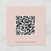 QR Code Dusty Rose Pink Wedding Online RSVP Cards Quadratische Visitenkarte (Rückseite)