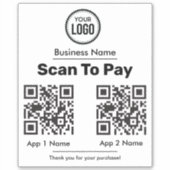 QR-Code E-Wallet-Bezahlung durch mobile digitale W Aufkleber (Vorderseite)