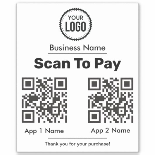 QR-Code E-Wallet-Bezahlung durch mobile digitale W Aufkleber (Vorderseite)