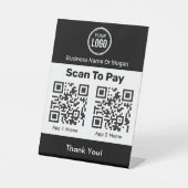 QR-Code E-Wallet-Bezahlung durch mobile digitale W Sockelschild (Vorderseite)