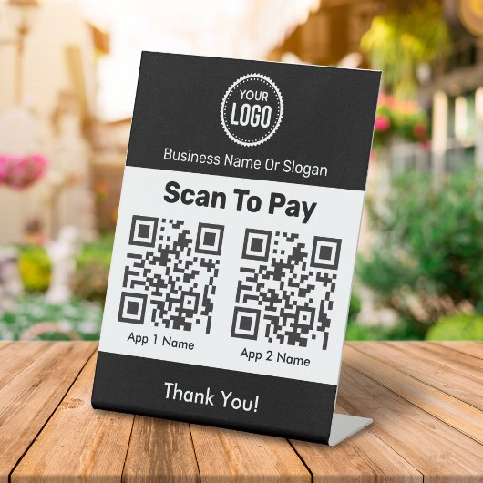 QR-Code E-Wallet-Bezahlung durch mobile digitale W Sockelschild