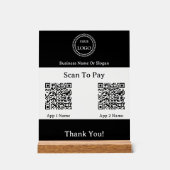 QR-Code-E-Wallet-Zahlung über mobile digitale Wall Acrylschild (Vorderseite)