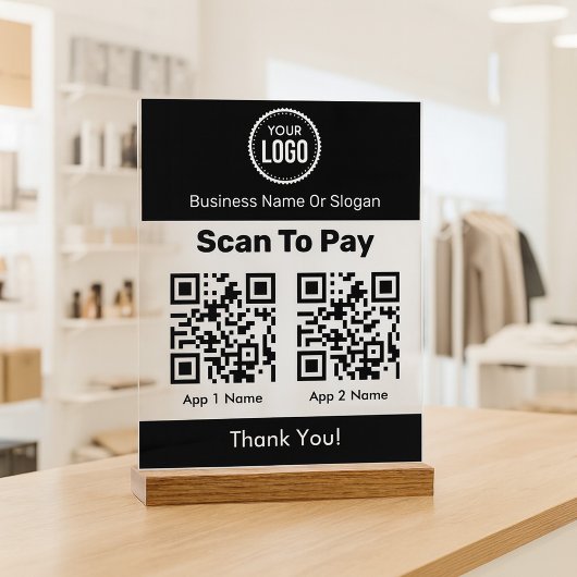 QR-Code E-Wallet-Zahlung über mobile digitale Wall Acrylschild