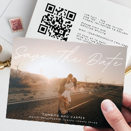 QR CODE | Einfach elegantes Foto Save the Date Ankündigung