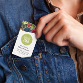 QR-Code Einfach Foto und Logo grün Visitenkarte