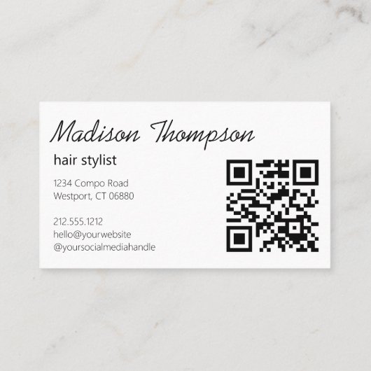 QR-Code Einfach minimale moderne Berufliche Visitenkarte (Rückseite)