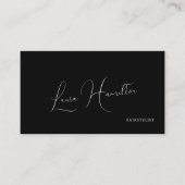 QR-Code einfach minimalistisch moderner Schwarz Visitenkarte (Vorderseite)