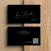 QR-Code einfach minimalistisch moderner Schwarz Visitenkarte