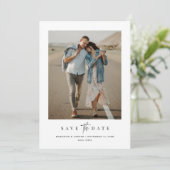 QR-Code Einfach moderne Minimalistische zwei Foto Save The Date (Stehend Vorderseite)