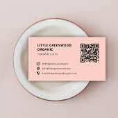 QR Code Einfach Modernes Minimal rosa Instagram Visitenkarte